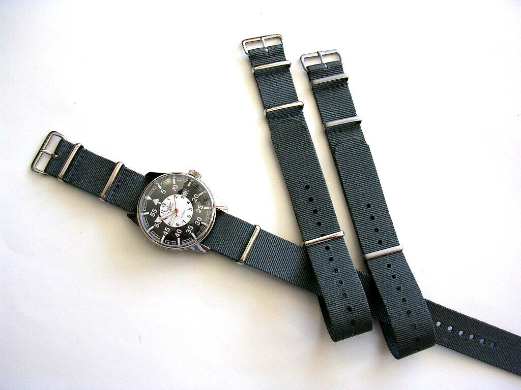 18mm British Admiralty Grey SS NATO G10 ballistic watch band RAF strap IW SUISSE