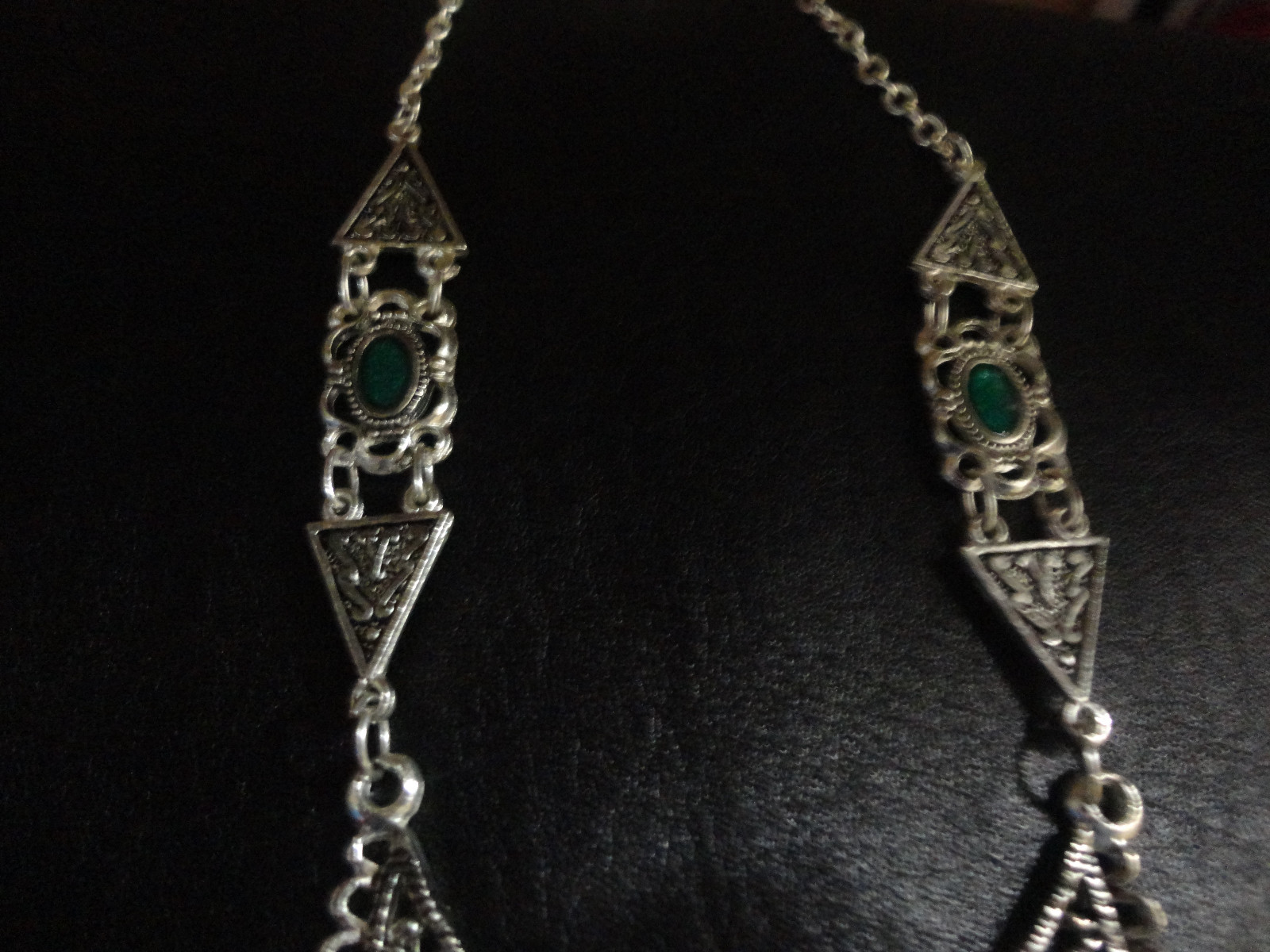 Moroccan african green artisan necklace