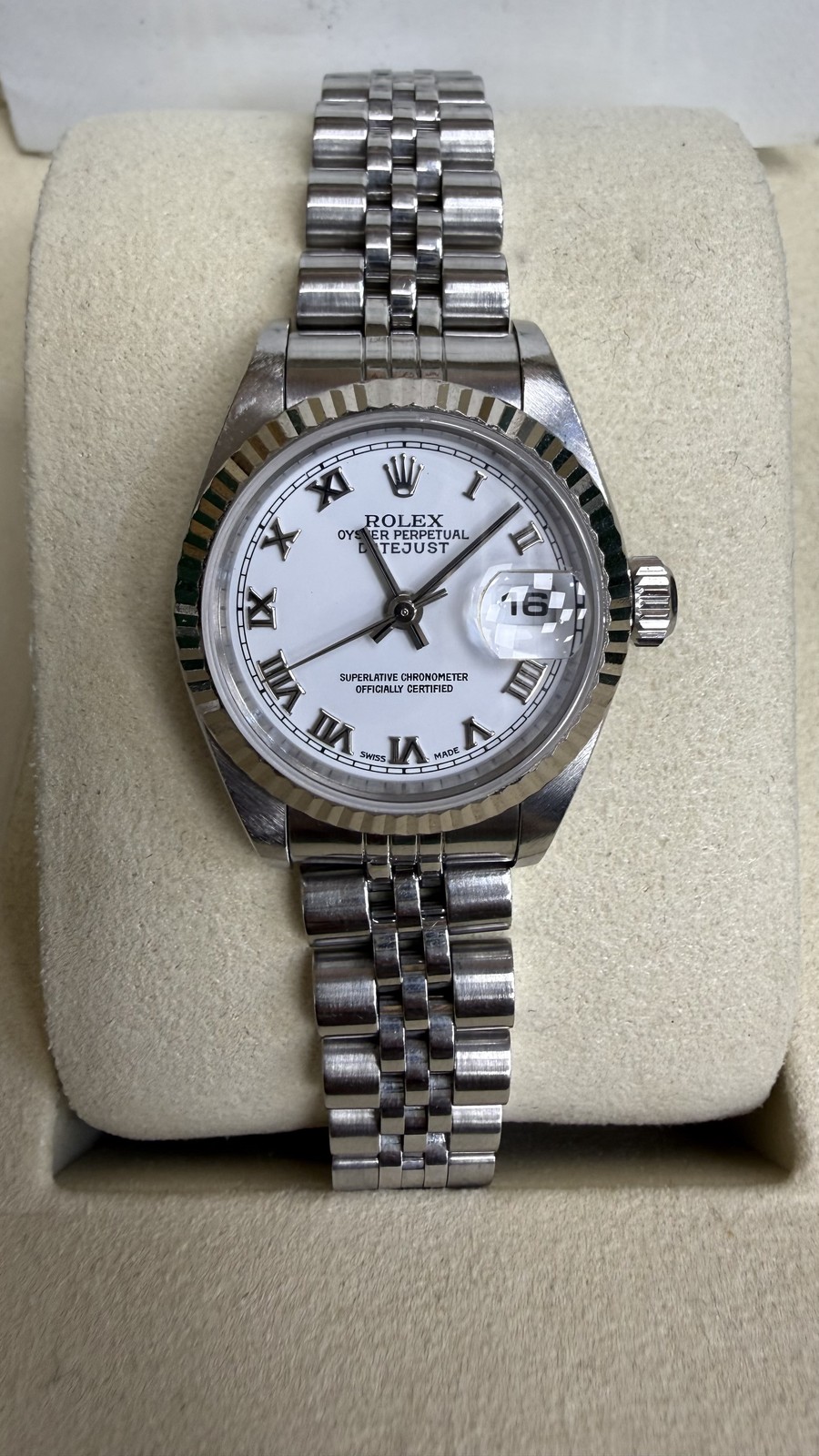 Rolex Datejust Lady White Stick Dial on Jubilee 79173 Papers 2002