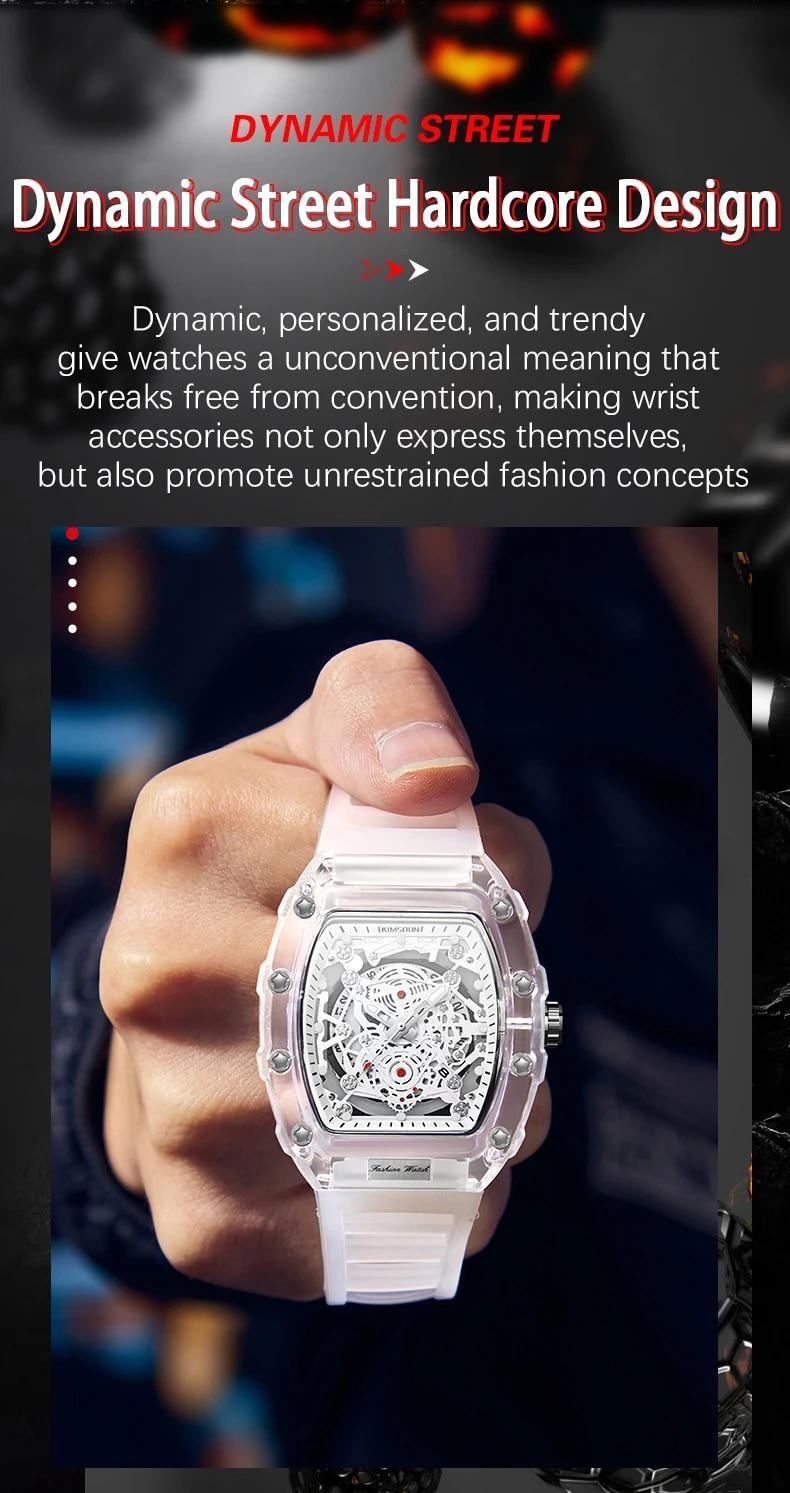 KIMSDUN Transparent Men’s Watch Quartz Wristwatch Luminous Waterproof watch