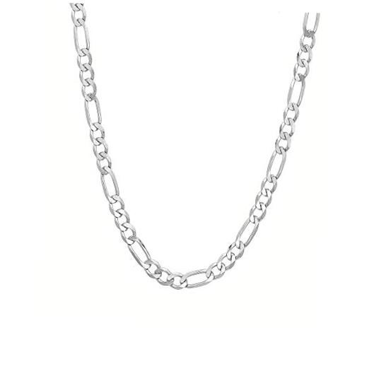 Verona Jewelers Sterling Silver Mens Figaro Link Chain 20.0 Inches NECKLACE