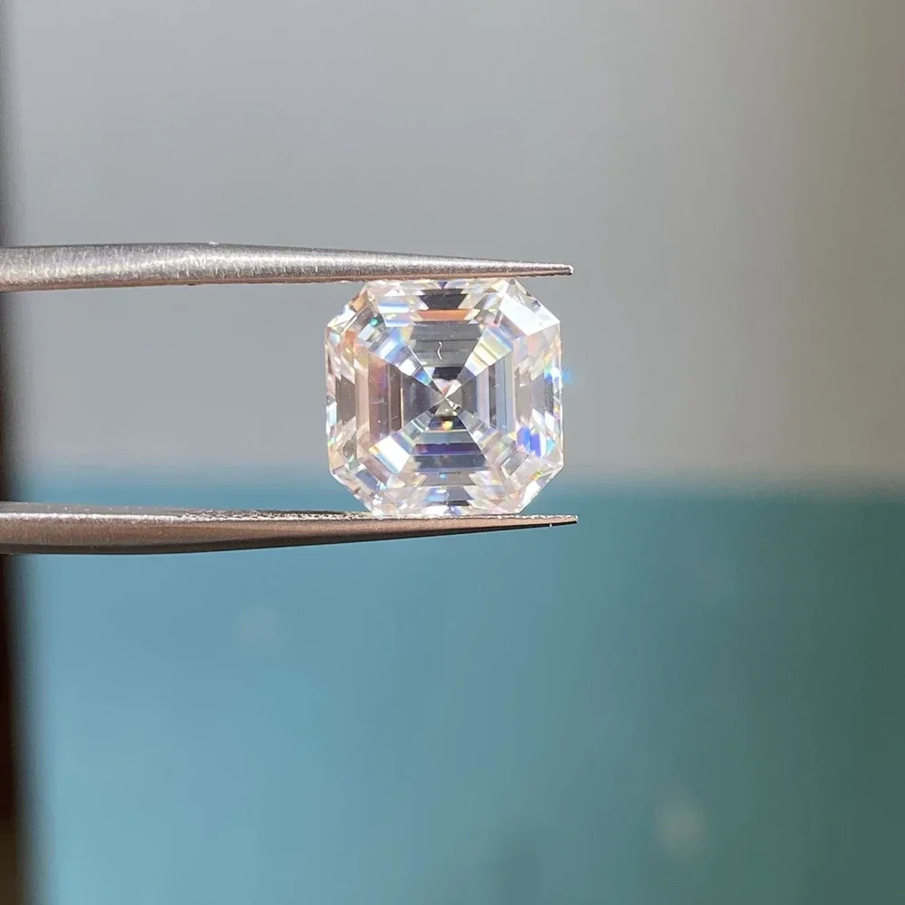 Moissanite Asscher Loose Stone D Color VVS1 GRA Certified 3mm-14mm 0.1CT-10CT