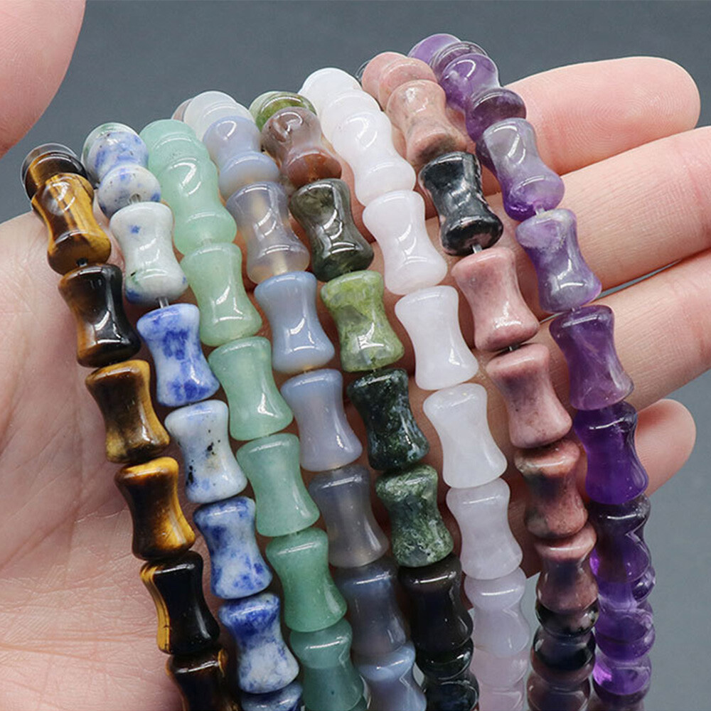 Natural Bamboo Joint Shape Loose Beads 8*12mm Crystal Jewelry Making Gemstone