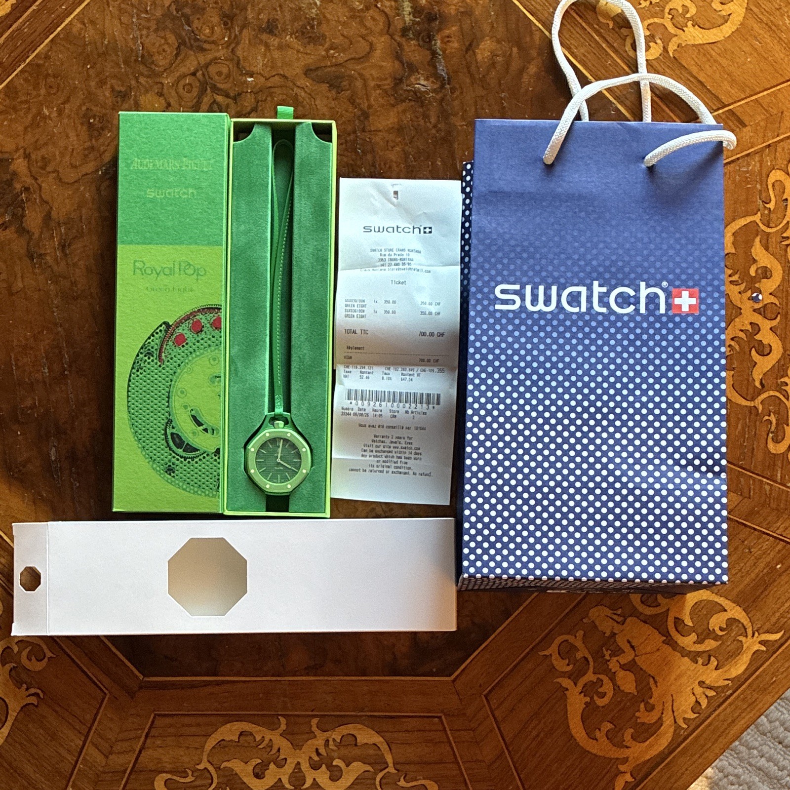 Swatch x Audemars Piguet Royal Pop “Green Eight” Brand New, Box and Papers