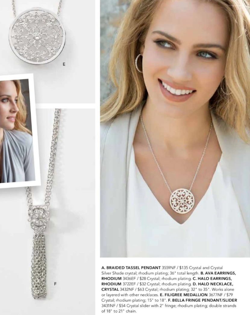 Touchstone Crystal by Swarovski Filigree Medallion Necklace 3677NF Crystal