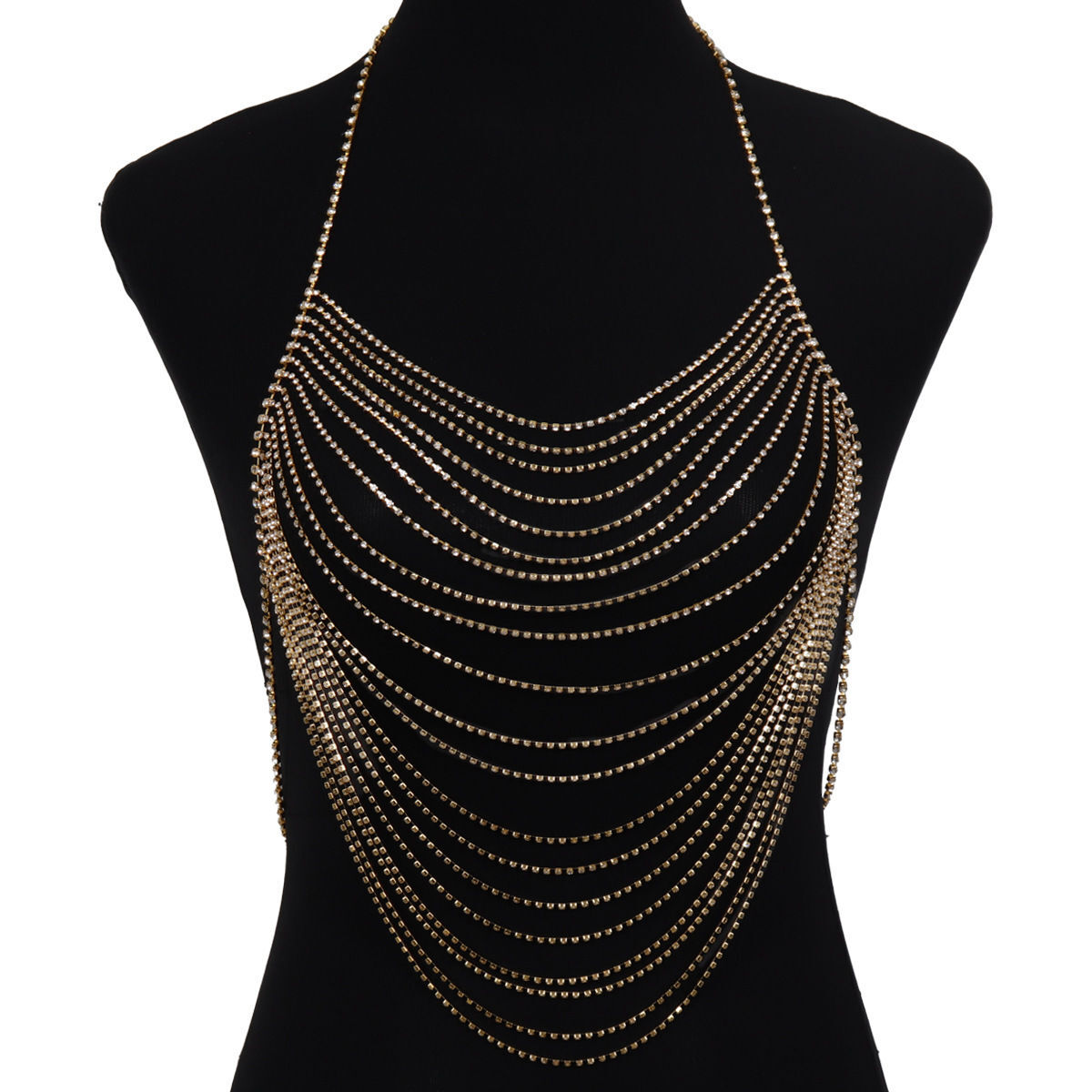 Bust Chain Accessories Shiny Full Diamond Bra Panties Bikini Body Chain Set