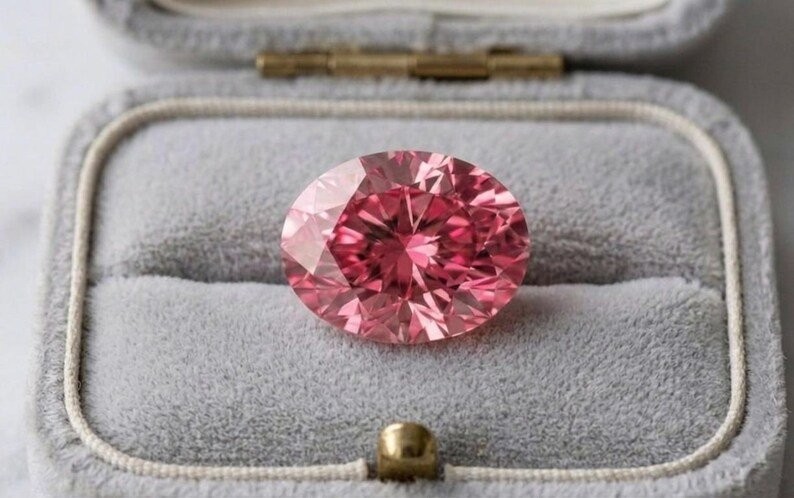 2.5 CT Oval Cut Loose Lab Grown Diamond Fancy Pink Color VVS1 Clarity Loose Gems