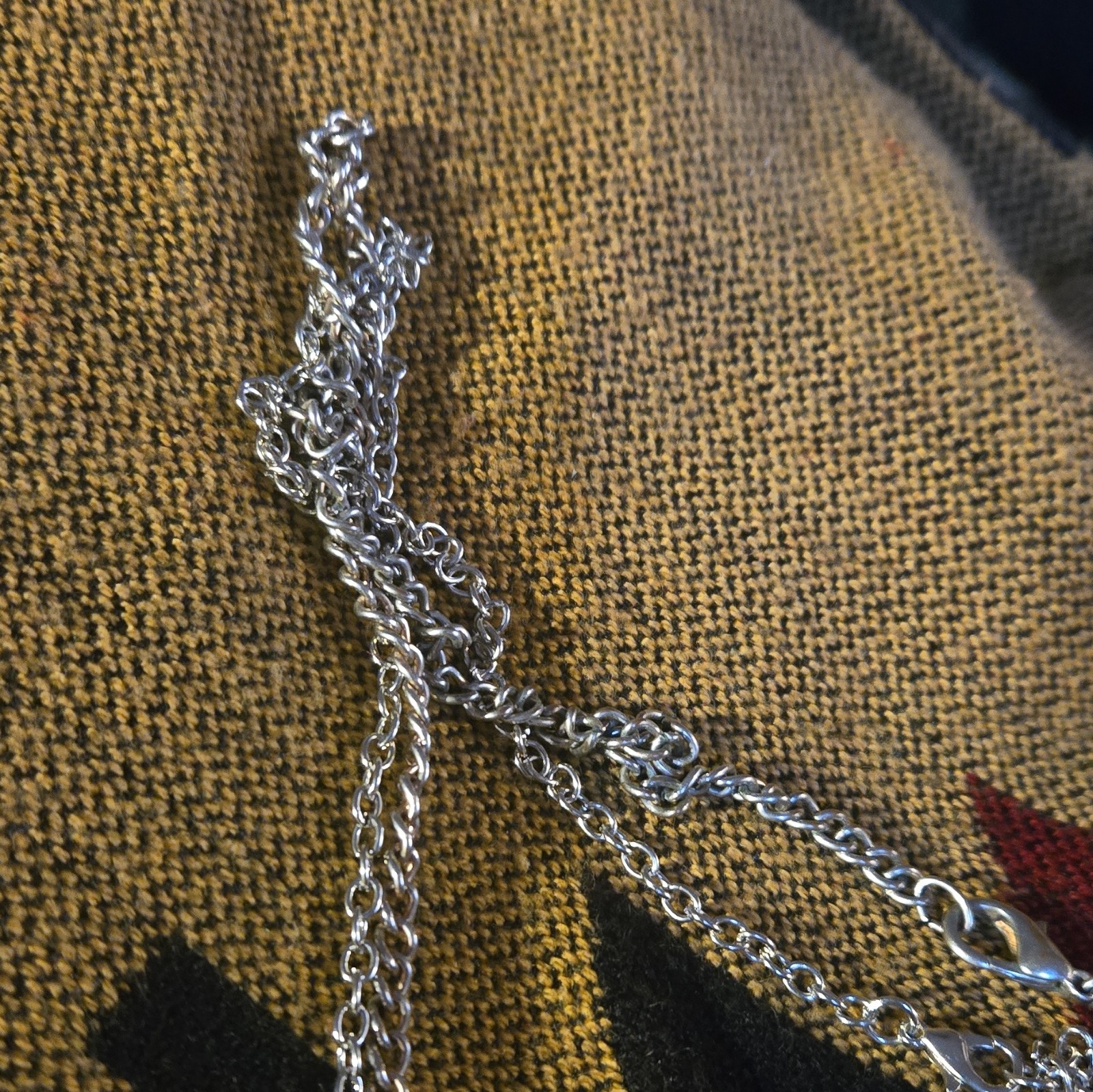 (2) Silver Tone Metal Cable Chain Necklace Lobster Clasp No Stone