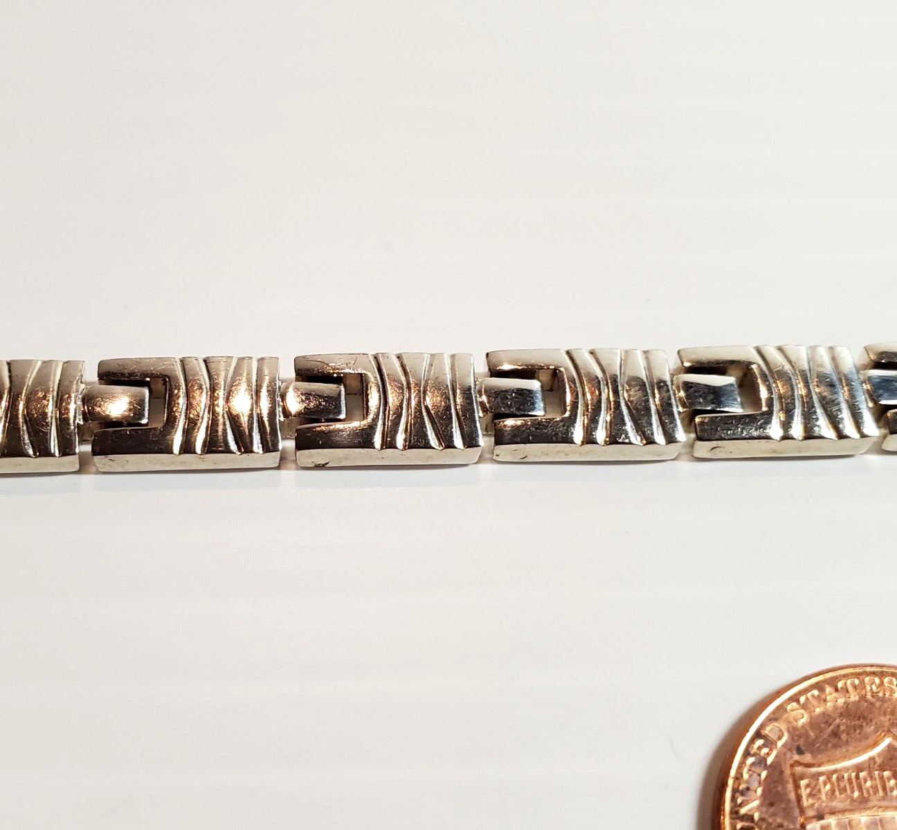 Solid 925 Sterling Silver Contemporary Bracelet 7.9 – 8in Modern Designer 22.7g