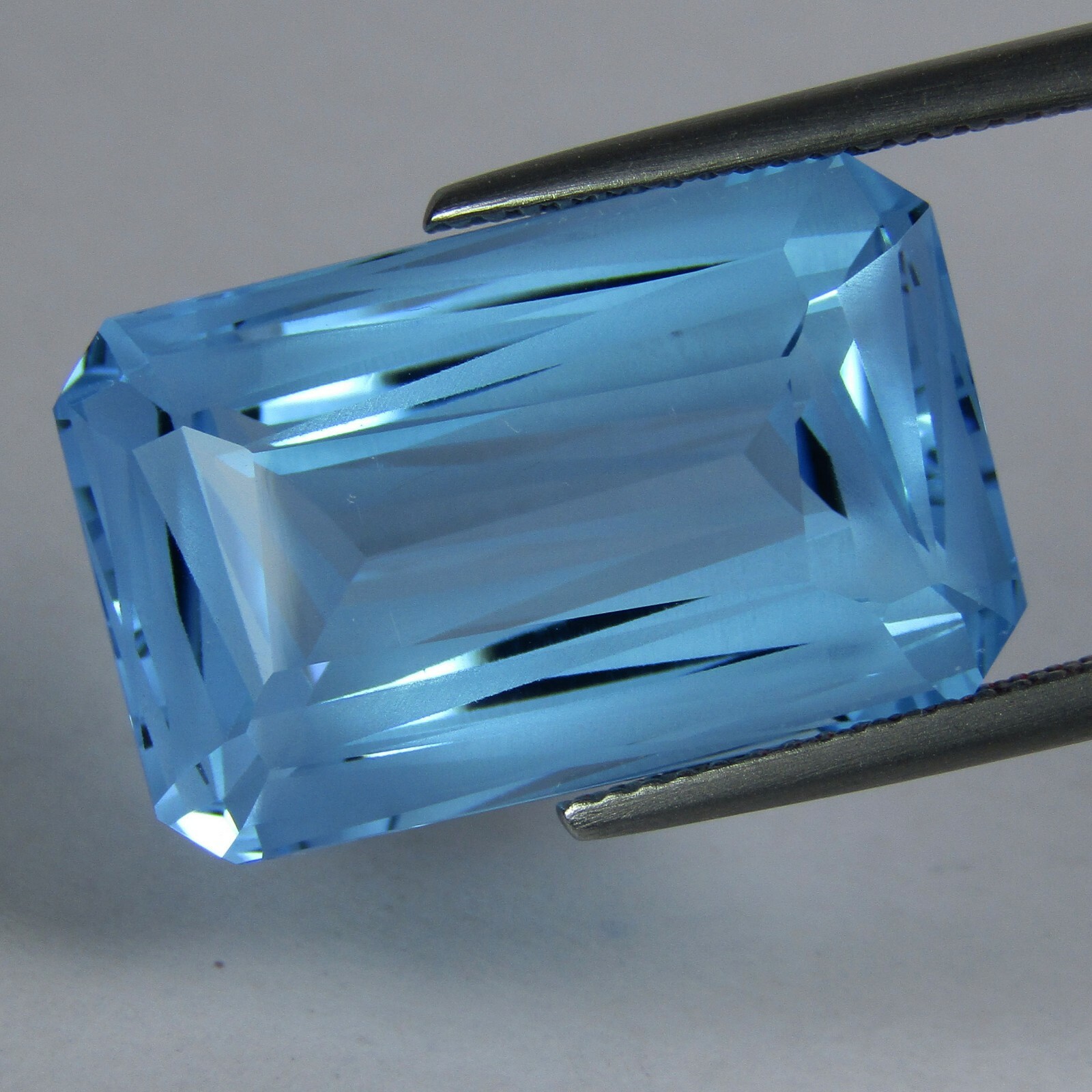 26.05Cts Ravishing Natural Baby Blue Topaz Fancy Emerald Cut Loose Gemstone