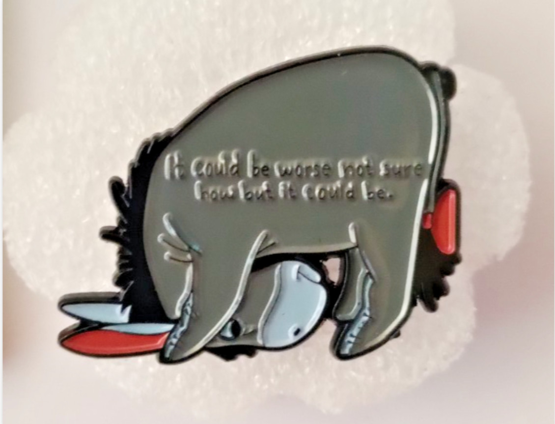 EEYORE PIN-2 OR MORE PINS SHIPPING IS $5.49-SPEND $20 AND SHIPPING IS FREE