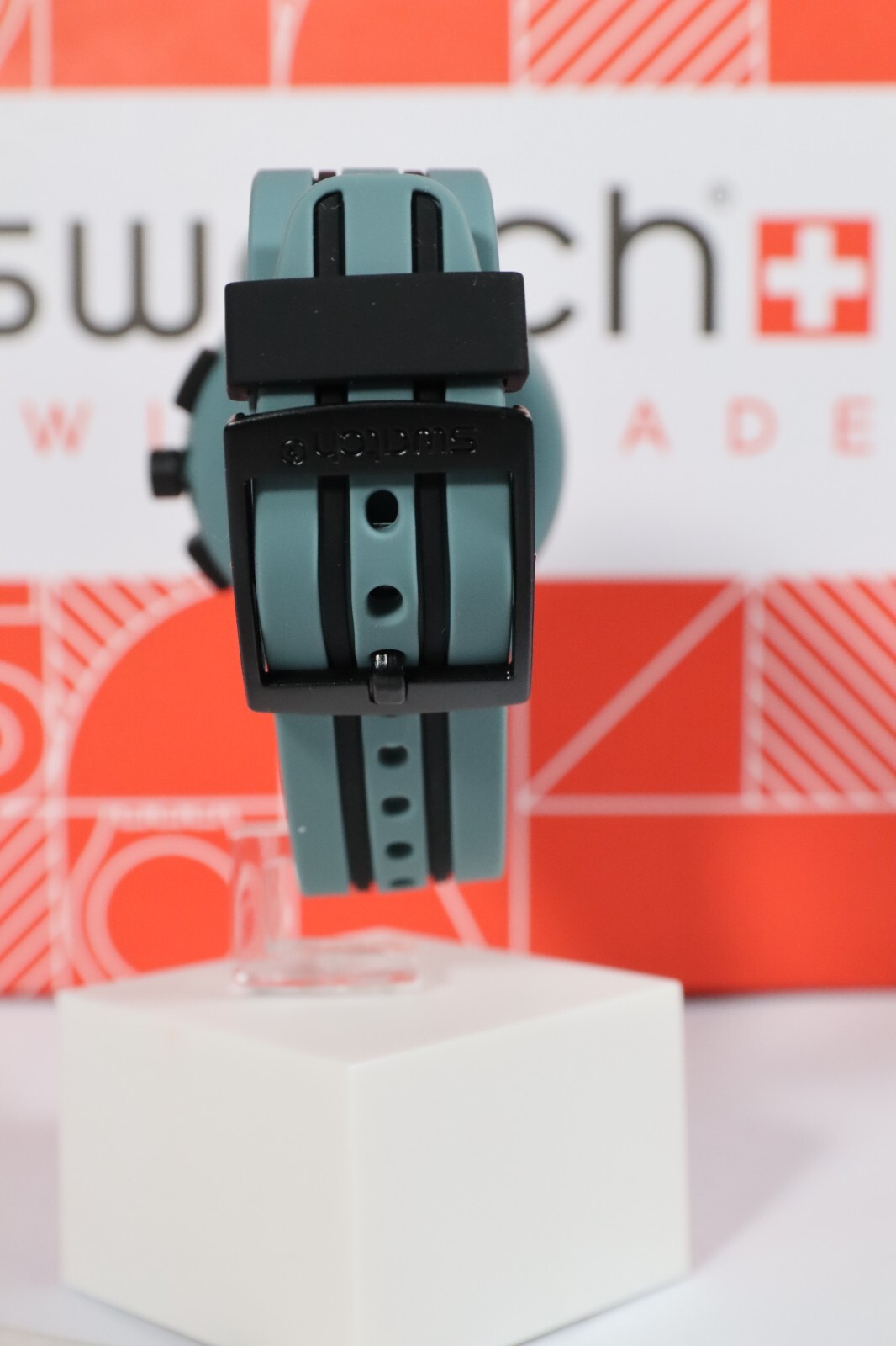 NEW Swiss Swatch XX SPEED SUSG401 Soft Plastic Green Orange Chronograph 42MM