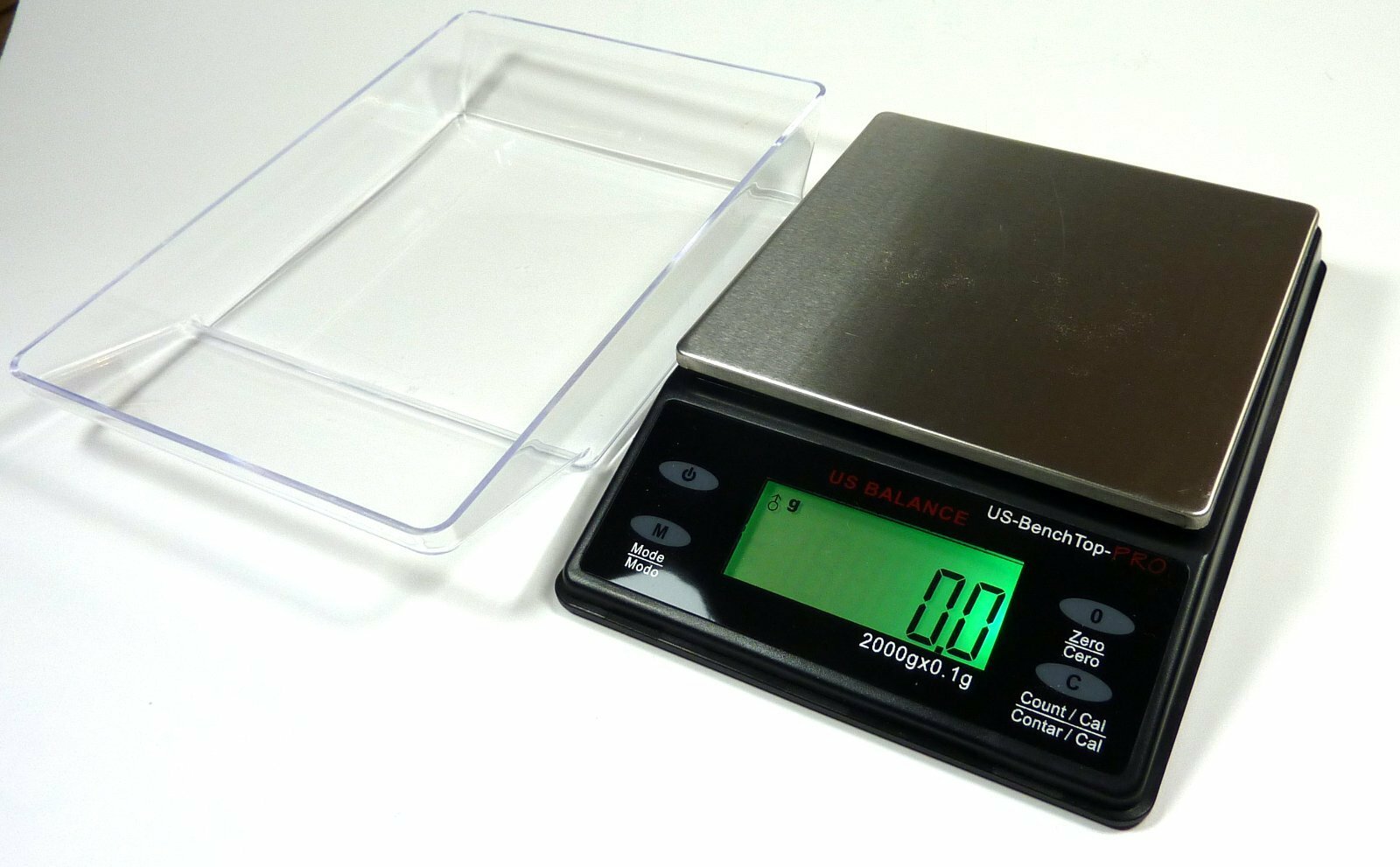 Bench Top Digital Scale 2000g x 0.1g Gold Herb Gems Gram Oz Calibration Weight