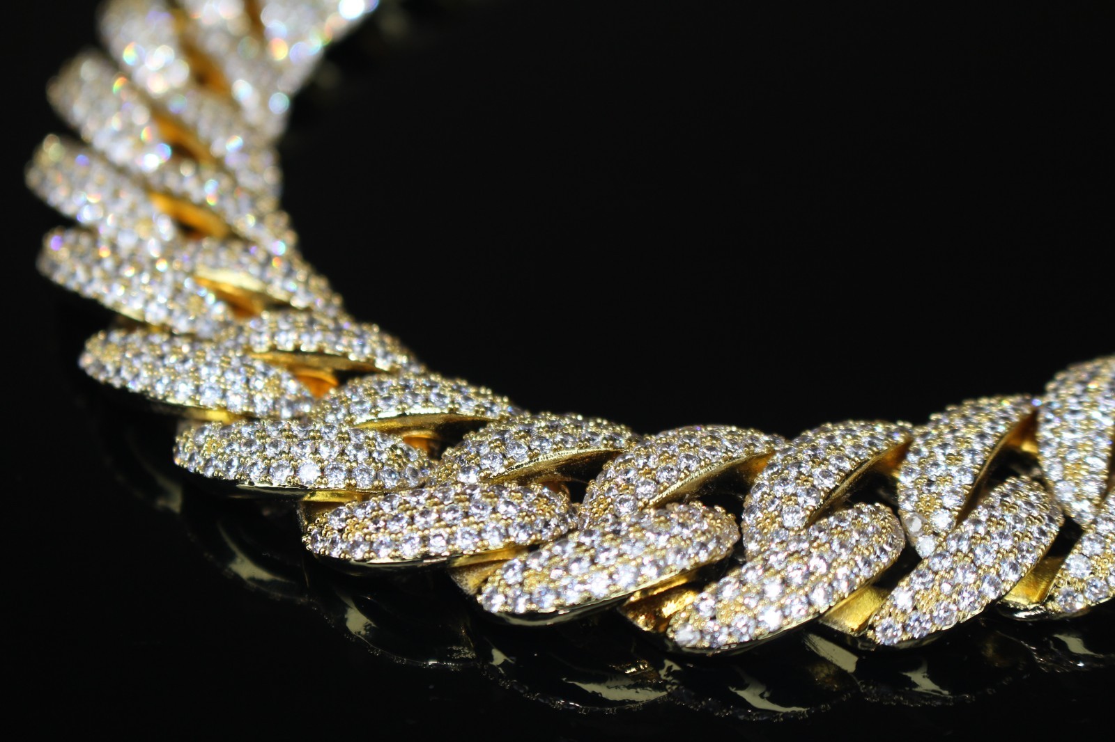 XXL 14k STAMPED Cuban Miami 22mm 124.6ctw Lab Sim Diamonds Gold HEAVY 450g CHAIN