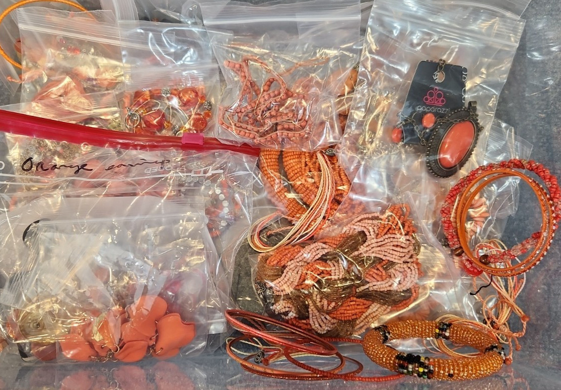 Jewelry Wearable Orange Collection 5 Lbs Lot #692 See Description