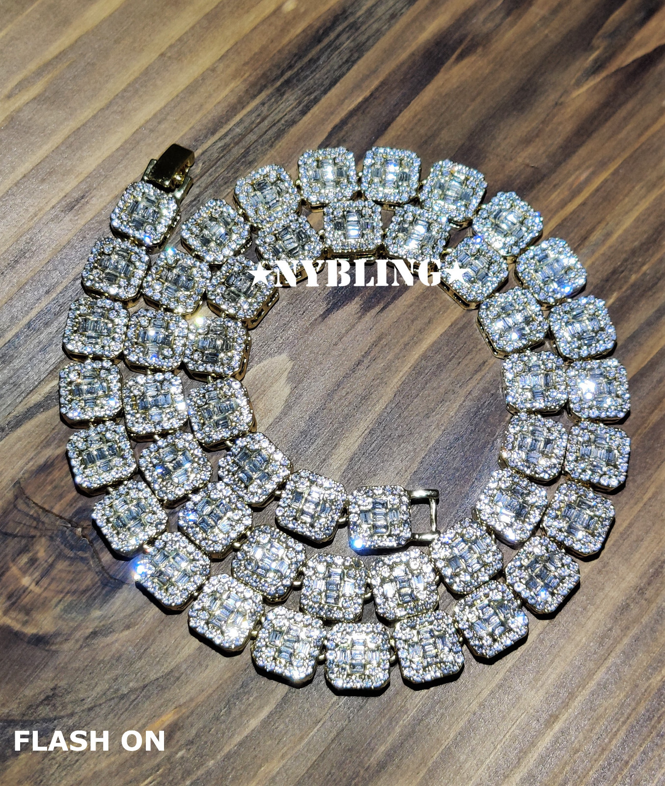 18″ or 20″ Iced Baguette Tennis Chain Choker Necklace Plated CZ Hip Hop Jewelry