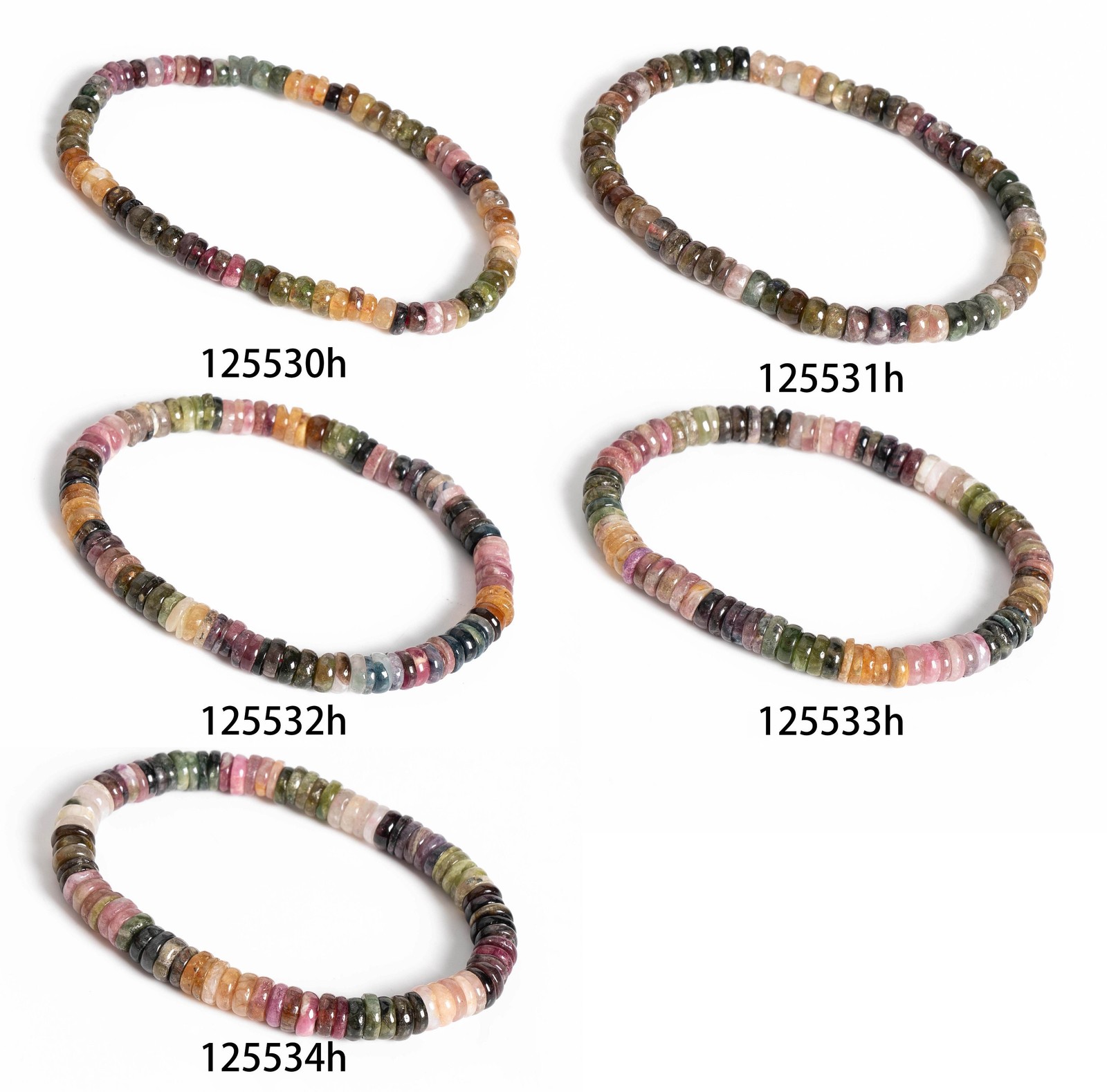 Natural Rondelle Multicolor Tourmaline Beads 4MM 5MM 6MM Gemstone Bracelet 7″