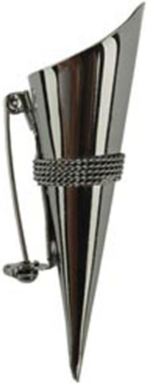Victoria Lynn Brand Sealed Lapel Vase Pin with Braid Trim Silver Color, NEW