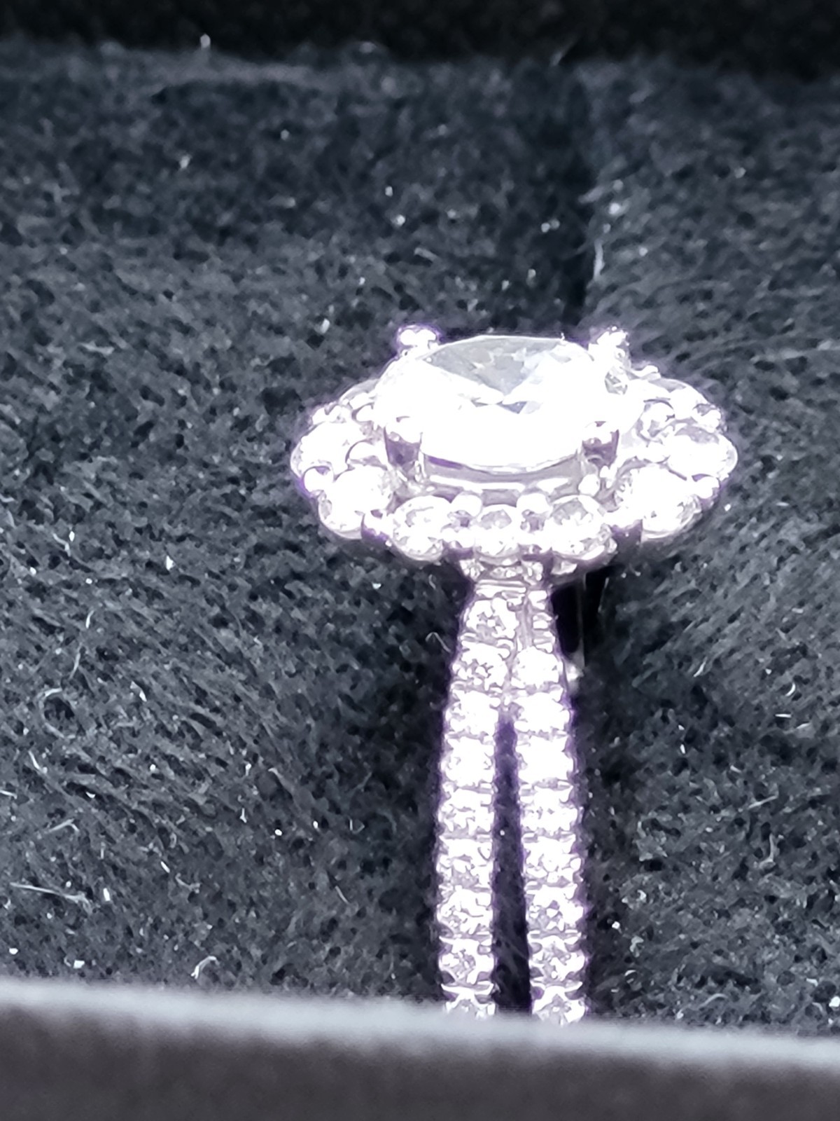 14k White Gold Genuine Diamond Engagement Ring