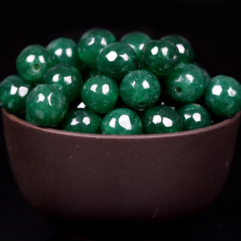 Natural Rare Red Jade and Green Jade Round Loose Beads Gemstone 4mm/6mm/8mm/10mm