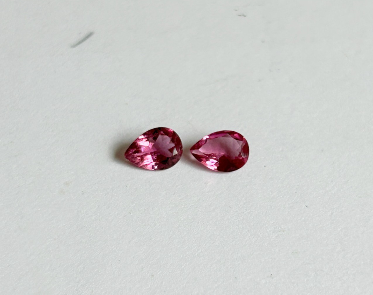 7×5 mm Pear Natural Pink Tourmaline Earring Pair matching stones pair Unheated