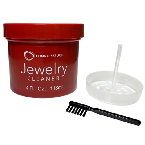 Connoisseurs Jewelry Cleaner Solution Diamond Gem Gold Dip Liquid Basket + Brush