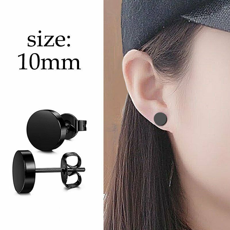16 PACK Earrings Stud Stainless Steel Punk Piercing Men Hoop Gothic Unisex