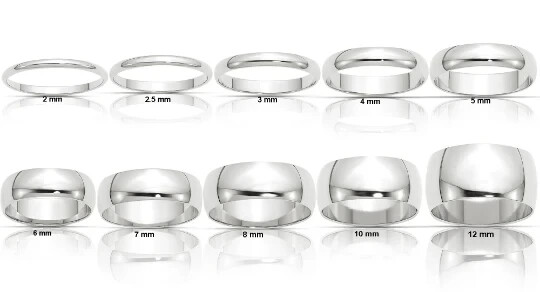 Sterling Silver 2mm 3mm 4mm 5mm 6mm 8mm 10mm Wedding Band Promise Thumb Rings