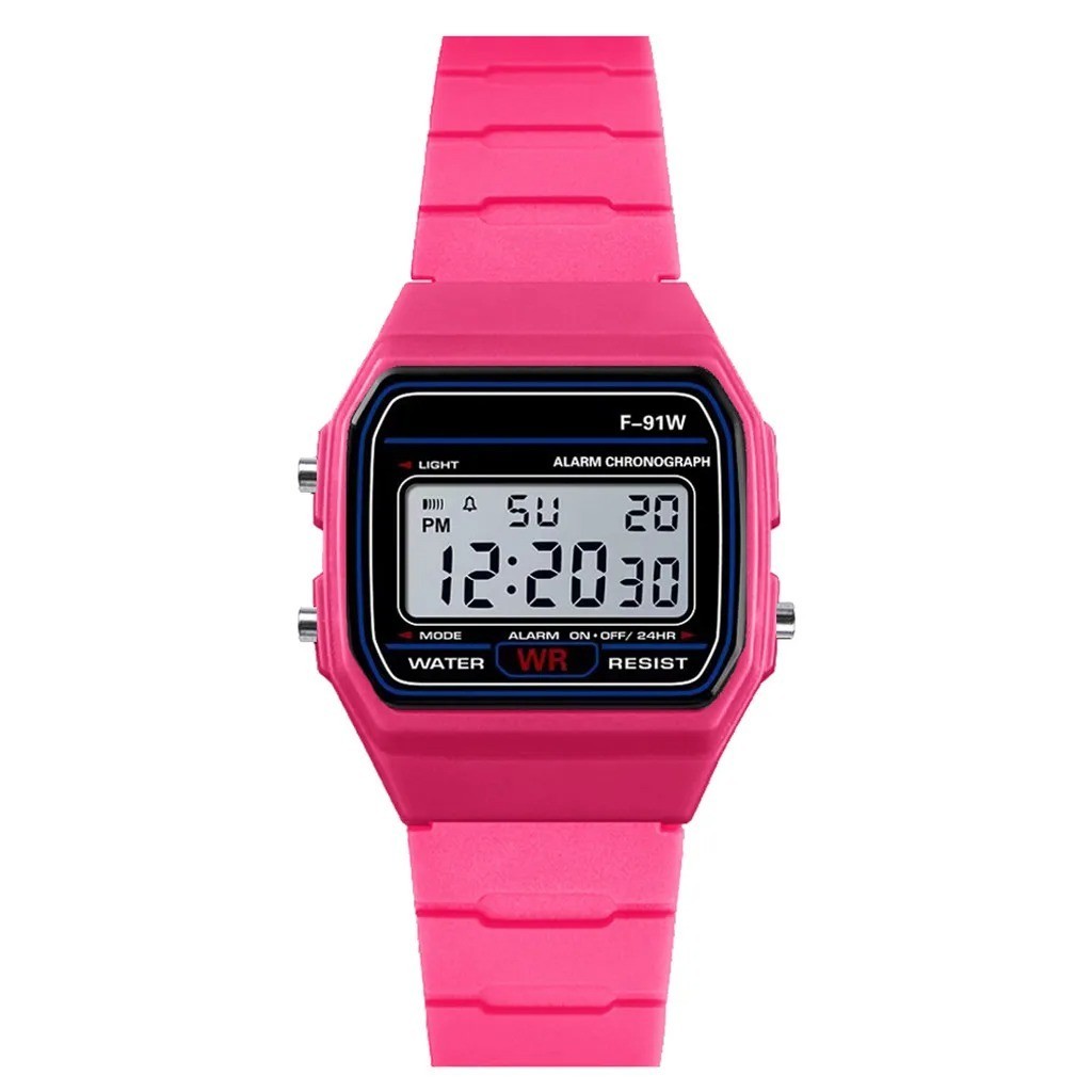 F-91W Style Digital Watch Men Women Unisex Retro Sport Stopwatch Alarm Lig