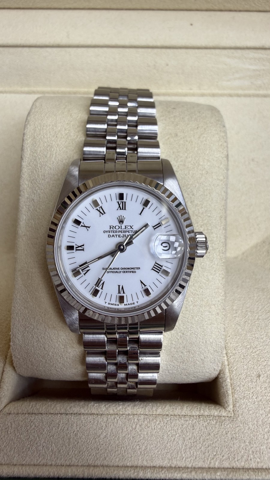 Rolex Datejust 31 White Roman Dial on Jubilee 68274