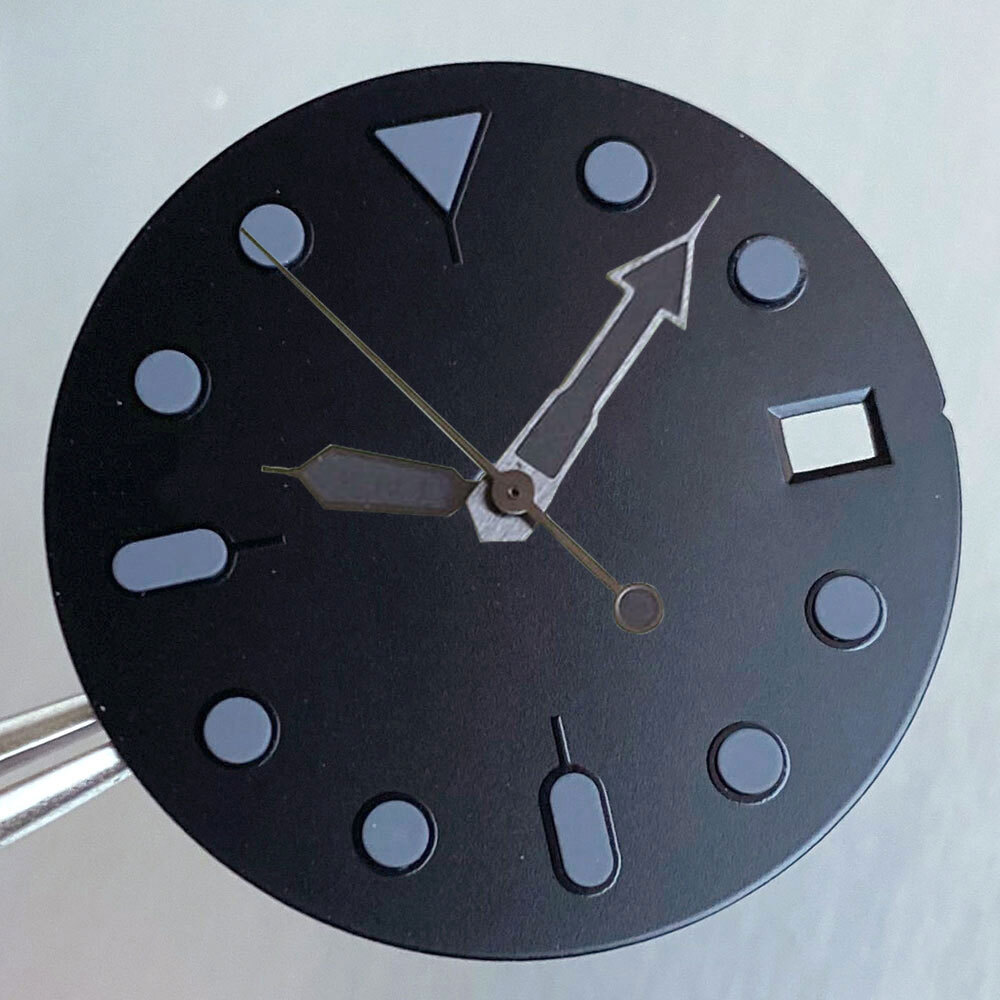 Black 29mm Fit NH36 NH35 Watch Dial Face Hand Set Date Week For Diving Men Watch