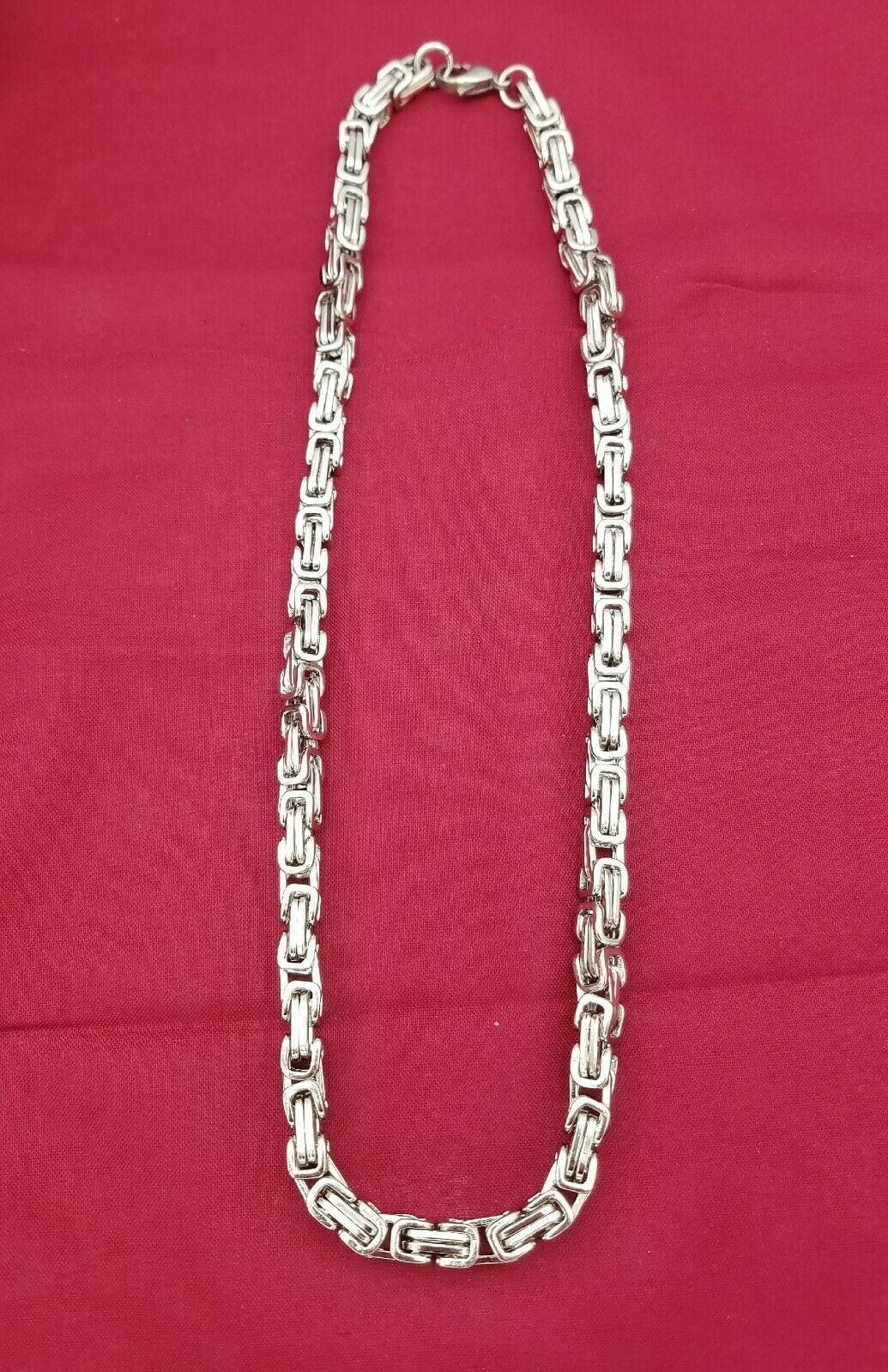 16″-50″ STAINLESS STEEL SILVER 4MM ,6MM, 8MM BYZANTINE TURKISH BOX NECKLACE