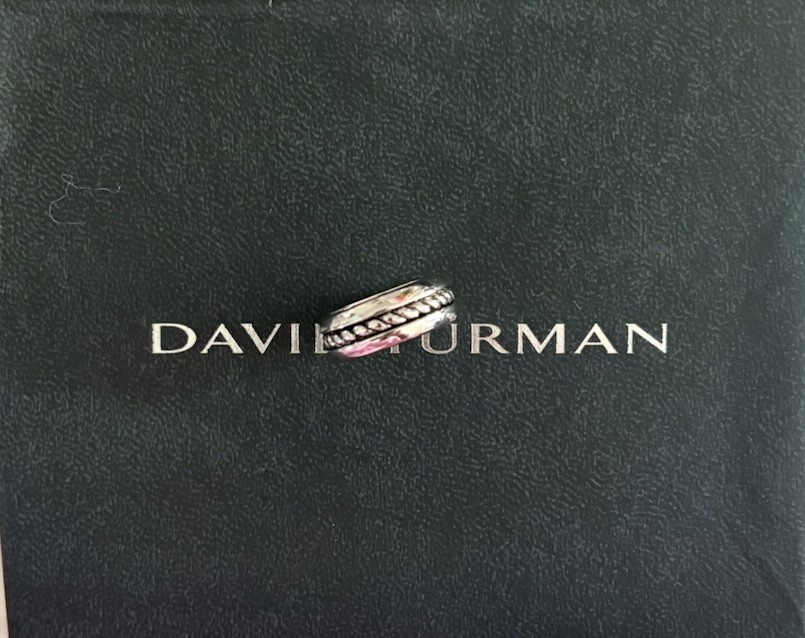 David Yurman Chevron SS Unisex Ring Size 8