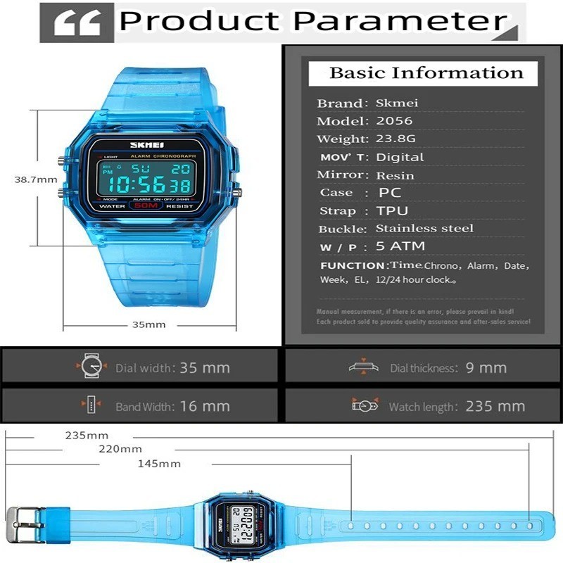 Electronic Women’s Sport Watch Waterproof Sports Watch Stopwatch LED | 7 Colors