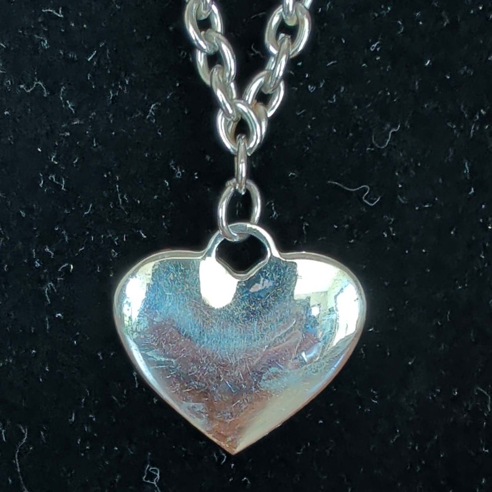 Silver Tone Engraved “Senior” Heart Charm Pendant Cable Chain Necklace