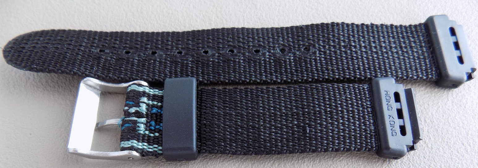Timex Stealth Indiglo Black Nylon Water Resistant Sport 17mm Regular Watch Band