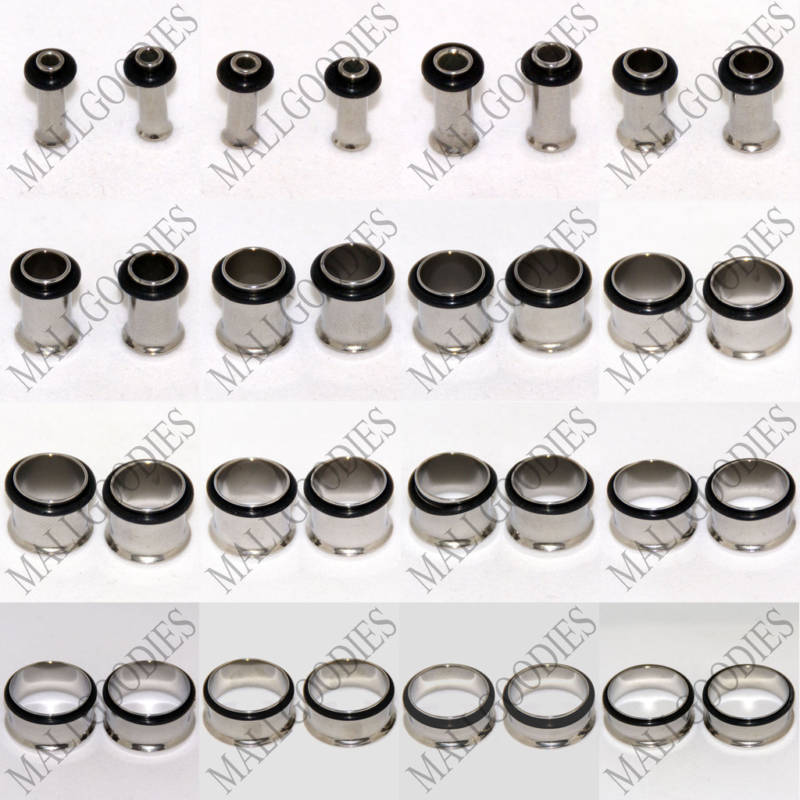 V004 Steel Single Flare Flesh Tunnels Earlets Plugs Gauges 10G~2″ – 2.5mm~50mm