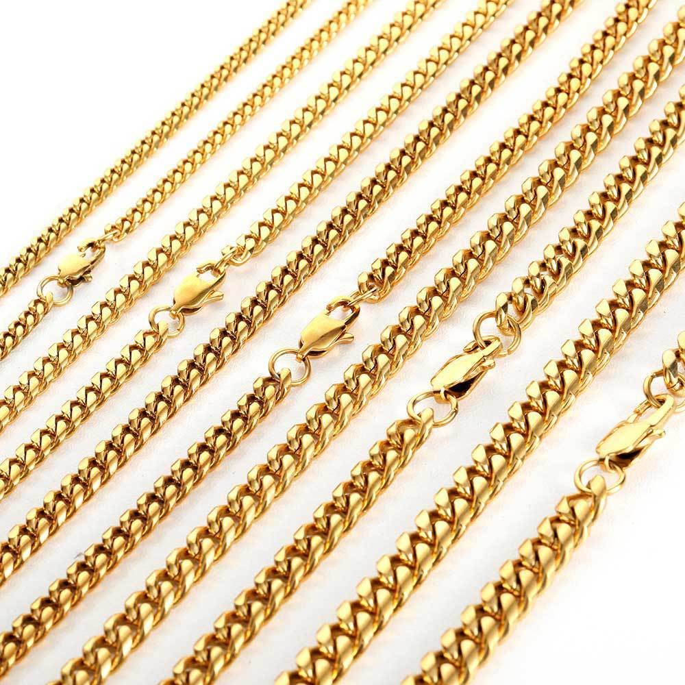 16–30″ Cuban Twist Stainless Steel Chain Available In Gold And Solid Colors