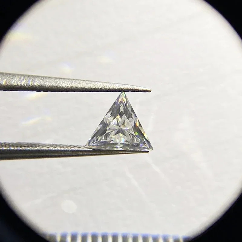 Moissanite Triangle Loose Stone D Color VVS1 GRA Certified 3mm-14mm 0.1CT-10CT
