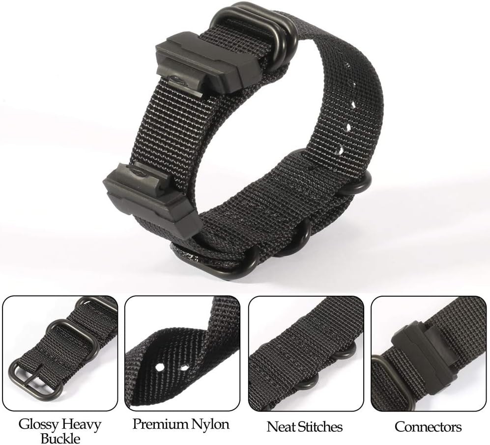 16mm Adapters and HD Conversion RAF Nylon Watch Strap Kit Replacement for GSh…