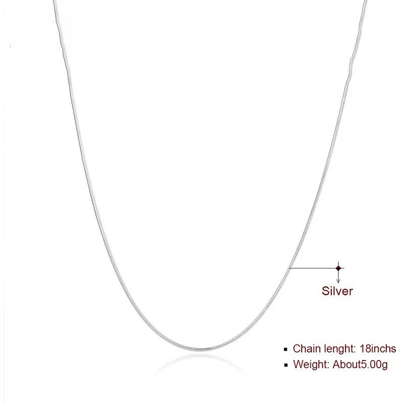 925 Sterling Silver 5pcs 16-30 Inch 1.2mm Snake Chain Necklace For Woman Man