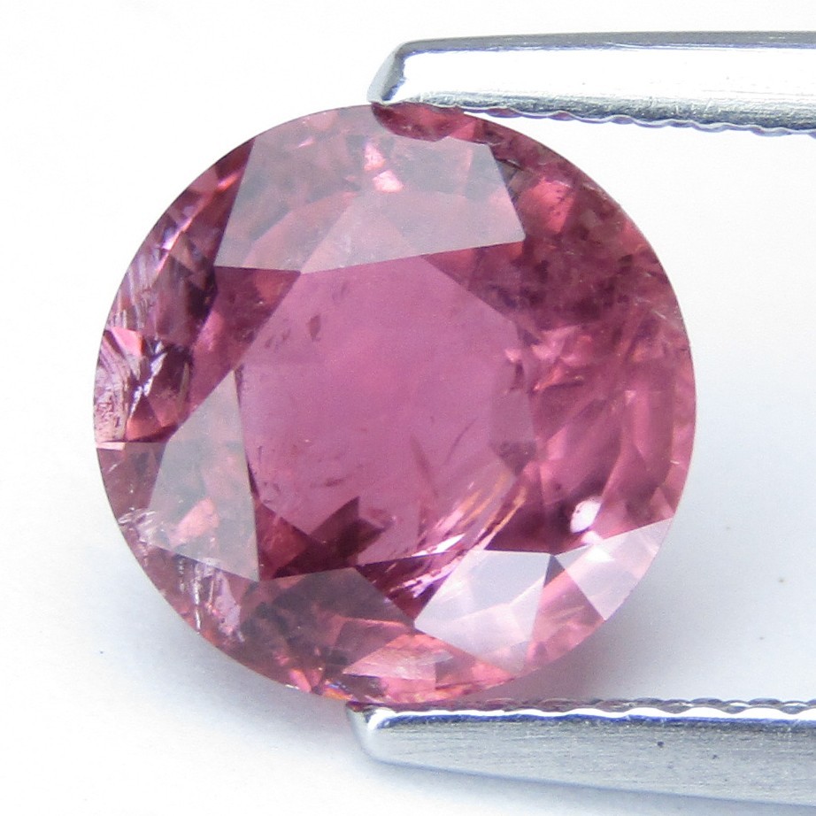 2.78Cts Genuine Natural Pink Tourmaline 8.7mm Round Step Cut Loose Gemstone