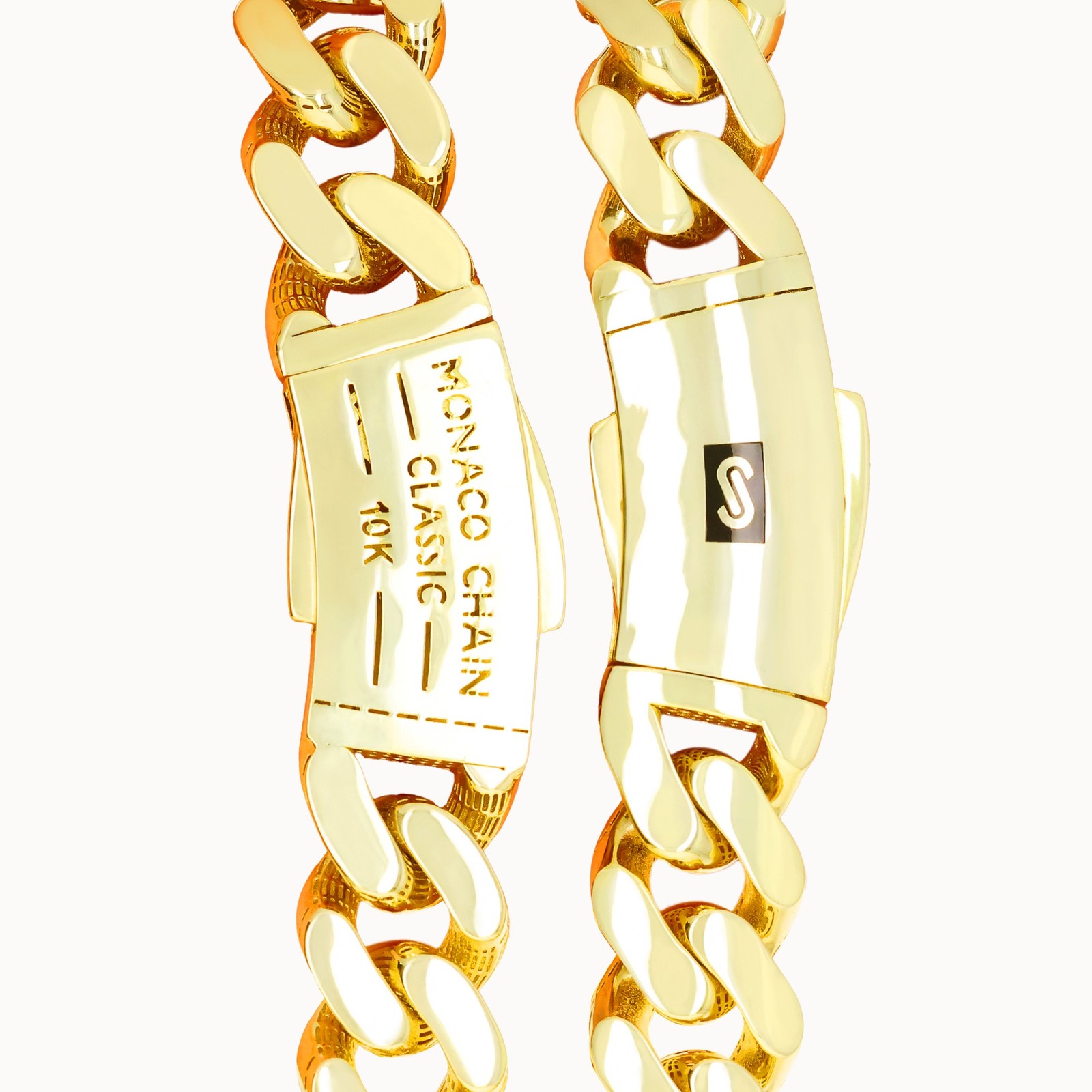 10K Yellow Gold Miami Cuban 9mm Monaco Chain Bracelet Mens Womens 6″ 7″ 8″ 9″