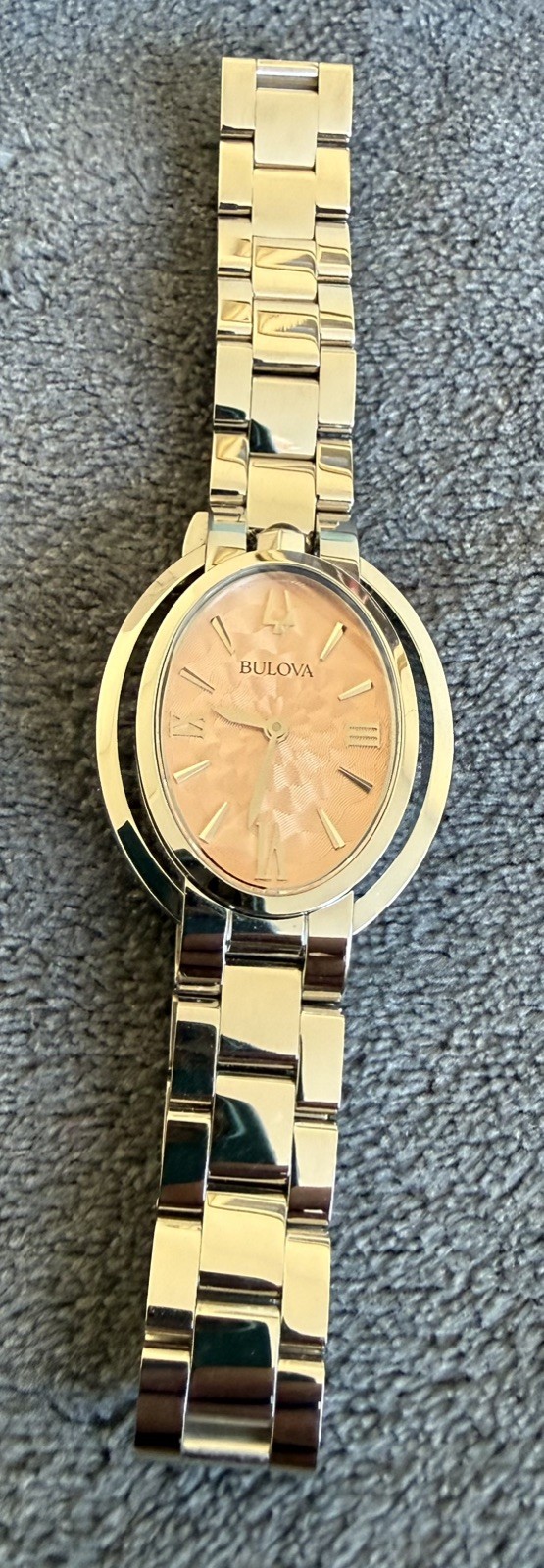 Bulova 96L331 Rubaiyat Oval Pink Dial Stainless Steel Bracelet Women’s Watch