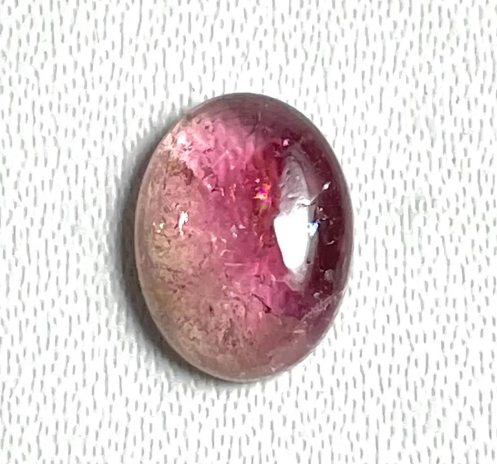 NATURAL BIO TOURMALINE – 7X9 M.M. Oval Cabochon, Handmade, 1.55 Carats