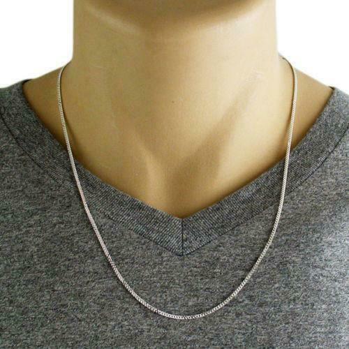 S925 Sterling Silver Curb Cuban Men’s Women’s 1.8MM Chain Necklace 925 Italy
