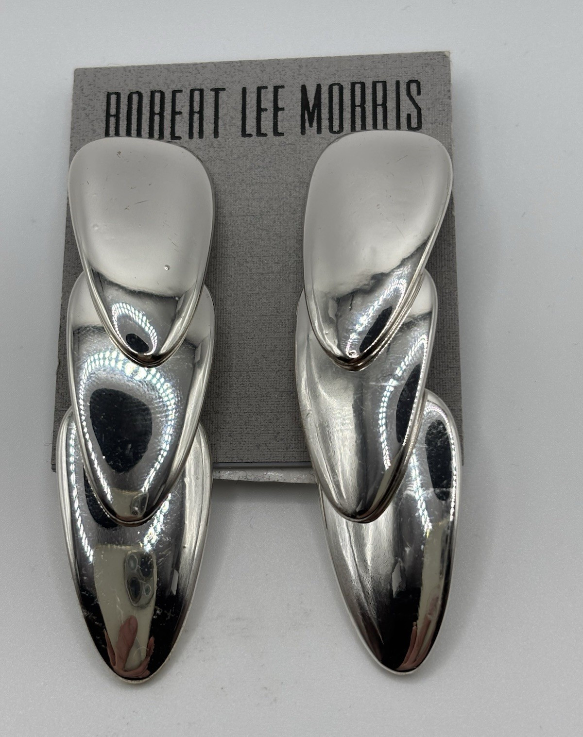 Robert Lee Morris Teardrop Dangle Earrings Signed 3 in