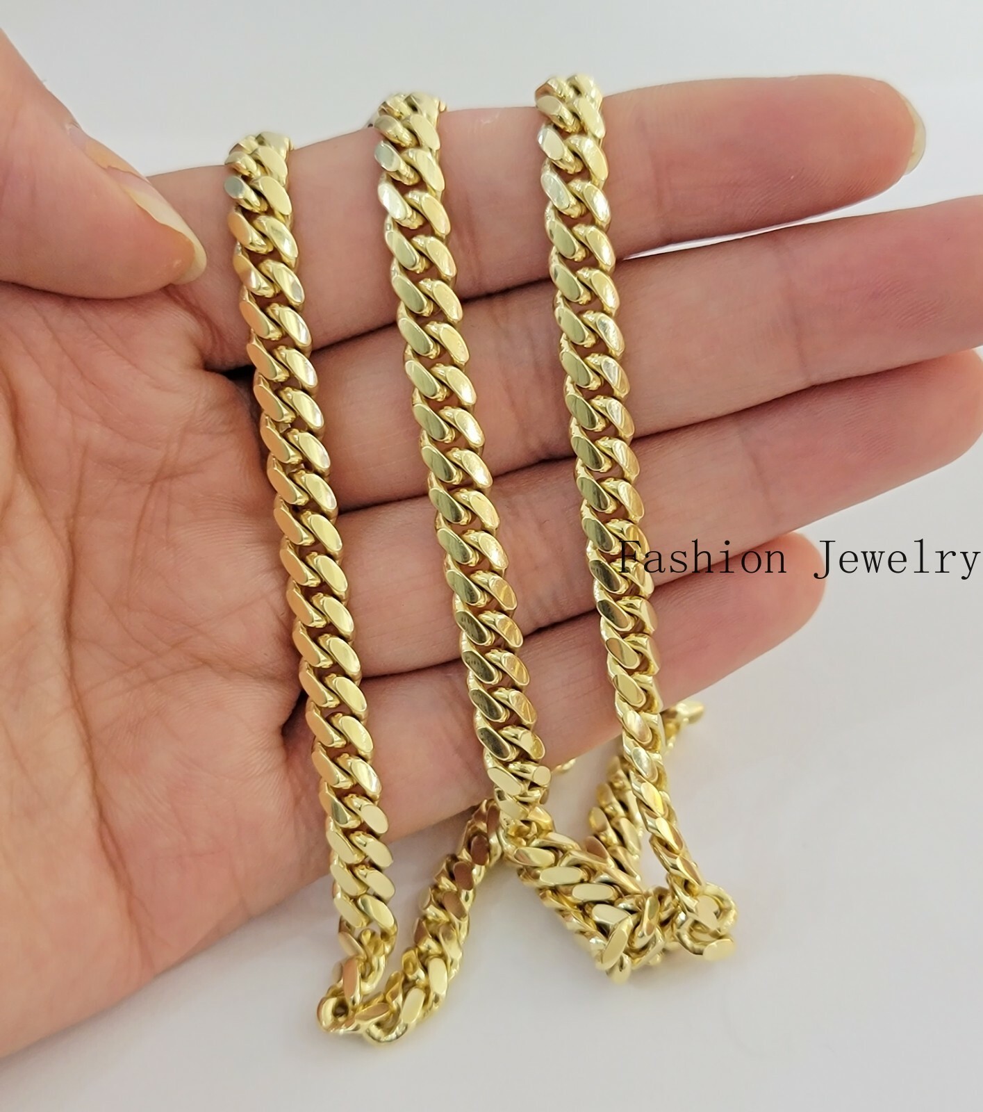 Solid 10k Gold Miami Cuban Link Chain Necklace 6mm 20″/22″ Men 10kt Yellow Gold