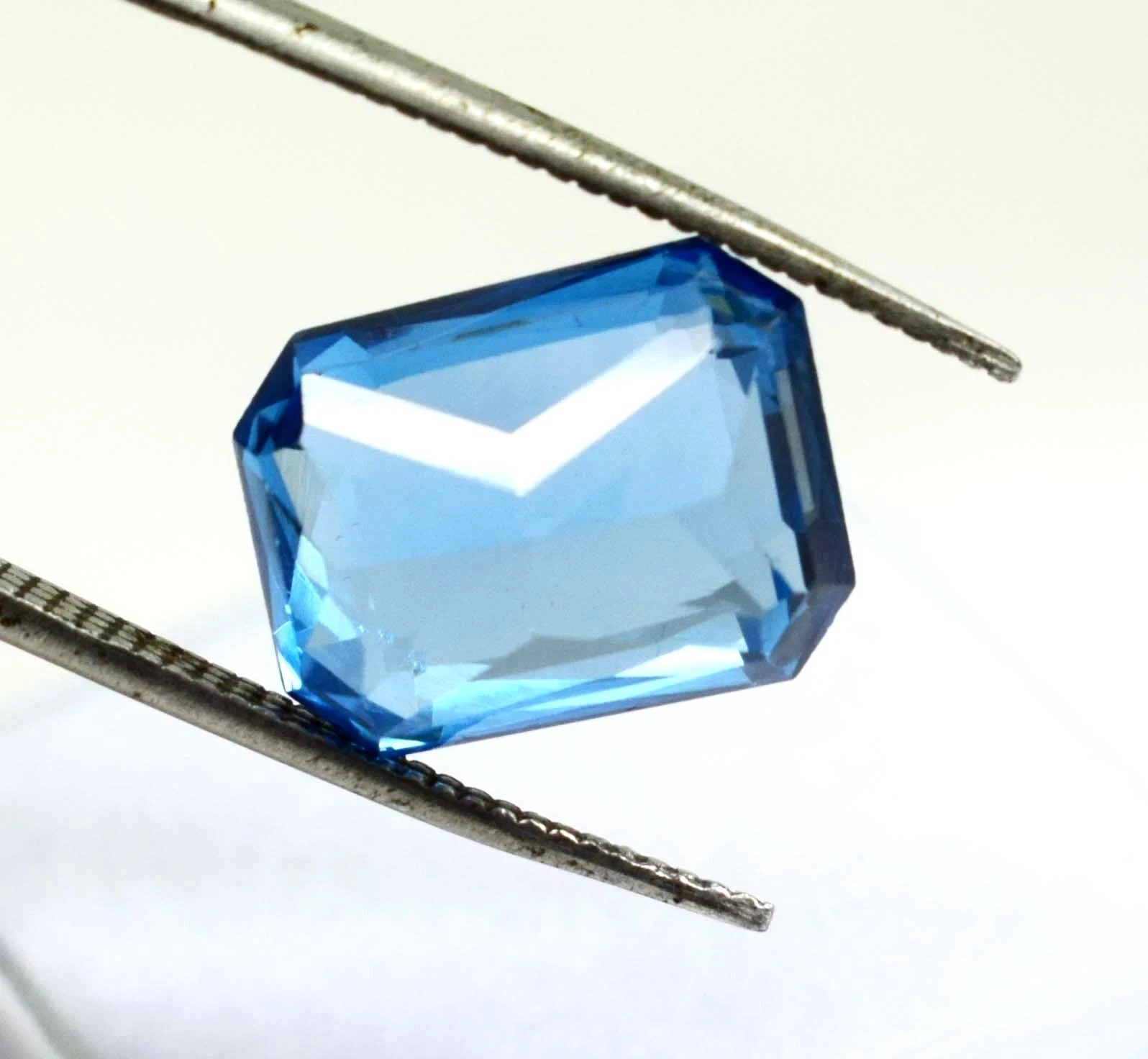 8.75 Ct Lab-Created Santa Maria Blue Brazilian Aquamarine Emerald Cut Loose gems