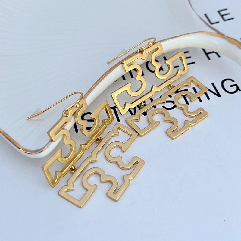New Tory Large Logo earrings with Jewelry Pouch Size:4.8*3.5cm